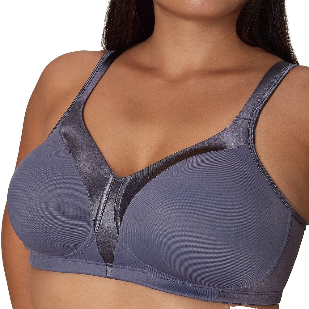 Playtex 18 Hour 40DD Dark Grey Silky Soft Wireless Full Coverage Bra 4803